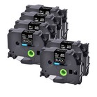 6x Compatible with Brother TZ TZe-355 ruban étiqueteuse Blanc sur noir 24mm