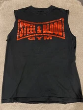 Men’s Bodybuilding Steel & Blood Gym Weightlifting Tank Top Sleeveless Medium