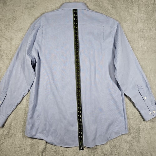 Awearness Kenneth Cole Men Awear-Tech Shirt L/S Blue Striped Size 18 X 34/35 - Picture 10 of 13