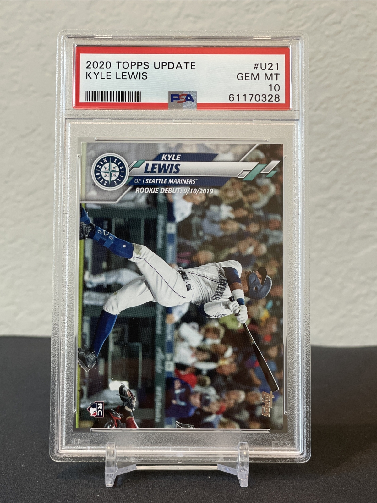 2020 Topps Update Kyle Lewis Rookie Debut PSA 10 GEM MT #U21 RC Seattle Mariners