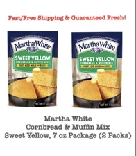 Martha White Cornbread & Muffin Mix Sweet Yellow, 7 oz Package (2 Packs)