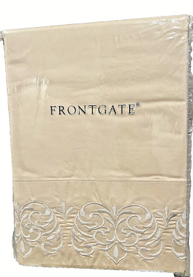 Frontgate Resort Standard Pillowcase Flourish Embroidered IVORY ONE NEW