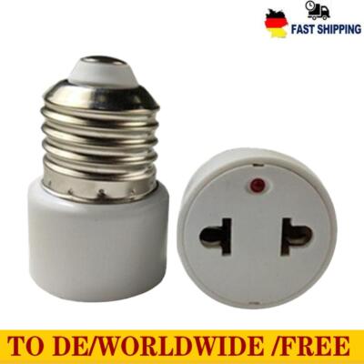 E26/E27 Lamp Holder Converter EU/US Prong Light Socket Outlet for Porch Garage