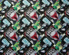 Star Wars Mandalorian Cotton Fabric posters black - sold by the HALF YARD