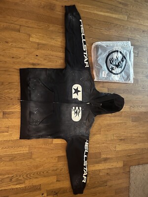Hellstar Studios Zip Up Hoodie  Black  Medium