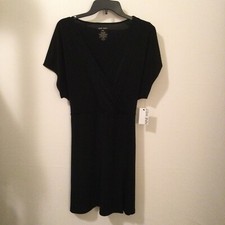 Nine West Womens Size XXL Black Wrapped Mini V-Neck Dress NEW NWT