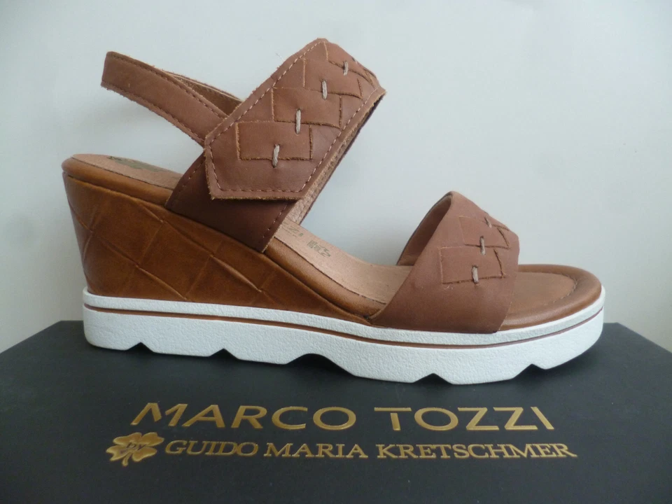 Sandalias Zapatos Marco Tozzi Cuero Marrón 88301 Foto 2 de 4