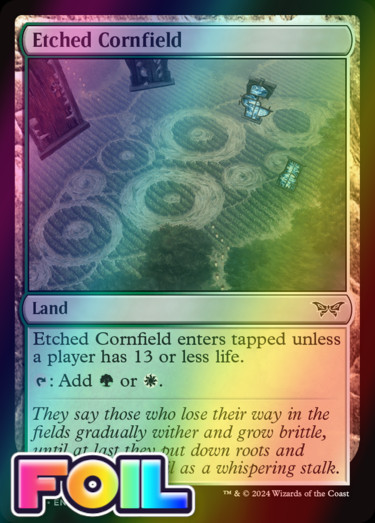x1 Etched Cornfield DSK Duskmourn MTG 258 FOIL LAND M/NM 1x
