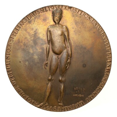 Belgium International Exposition Brussels 1958 Art Medal 71mm~127