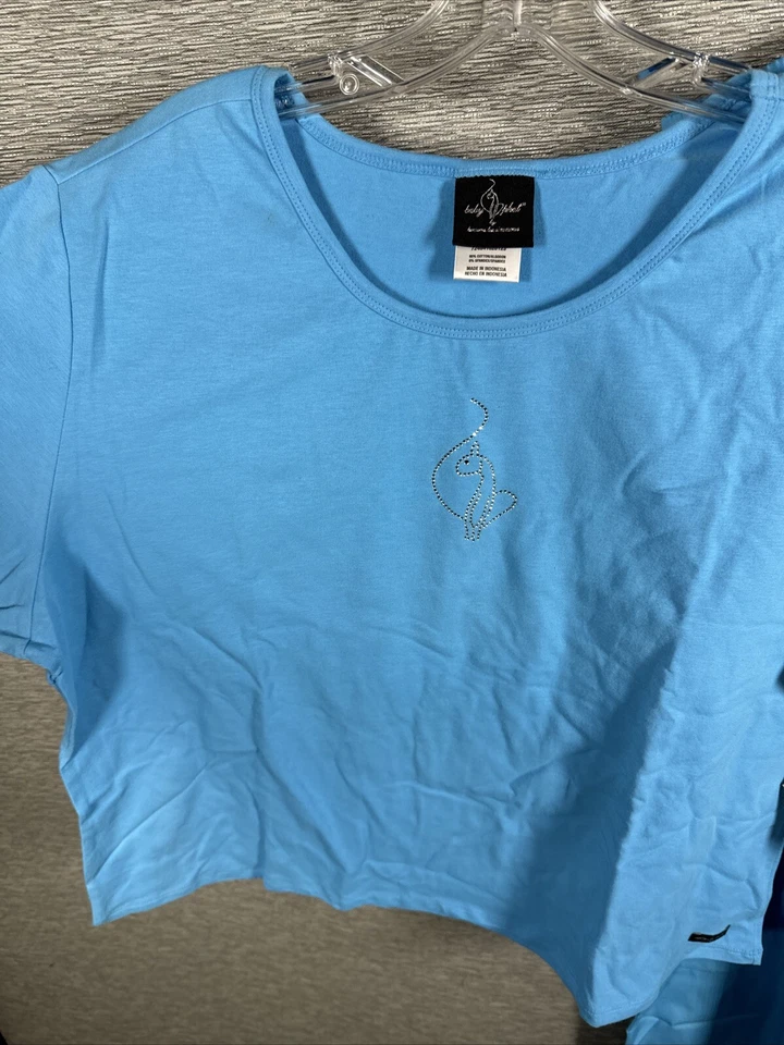 NWT Baby Phat Women's Light Blue Scrub Set Shirt & Pants 26050 & 26700 - Image 2 of 4