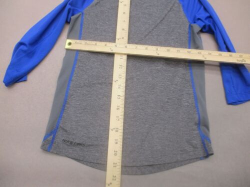 NIKE DRI-FIT PRO Size M Boys Gray Stretch Long Sleeve Baseball Athletic Top 902 - Picture 2 of 7