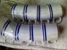 8 Elegance II Collection Mariner Blue White Cobalt Coffee Mugs Tea Cup ONLY $5ea