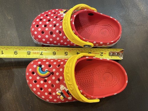 Crocs Disney Parks Minnie Mouse Kids Crocband Red Clogs Junior Size 11 - B121 - Picture 5 of 7
