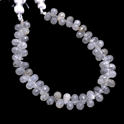Natural Black Sunstone 6mmx4mm Teardrop Briolette Faceted Beads 6inch Strand - Picture 7 of 7