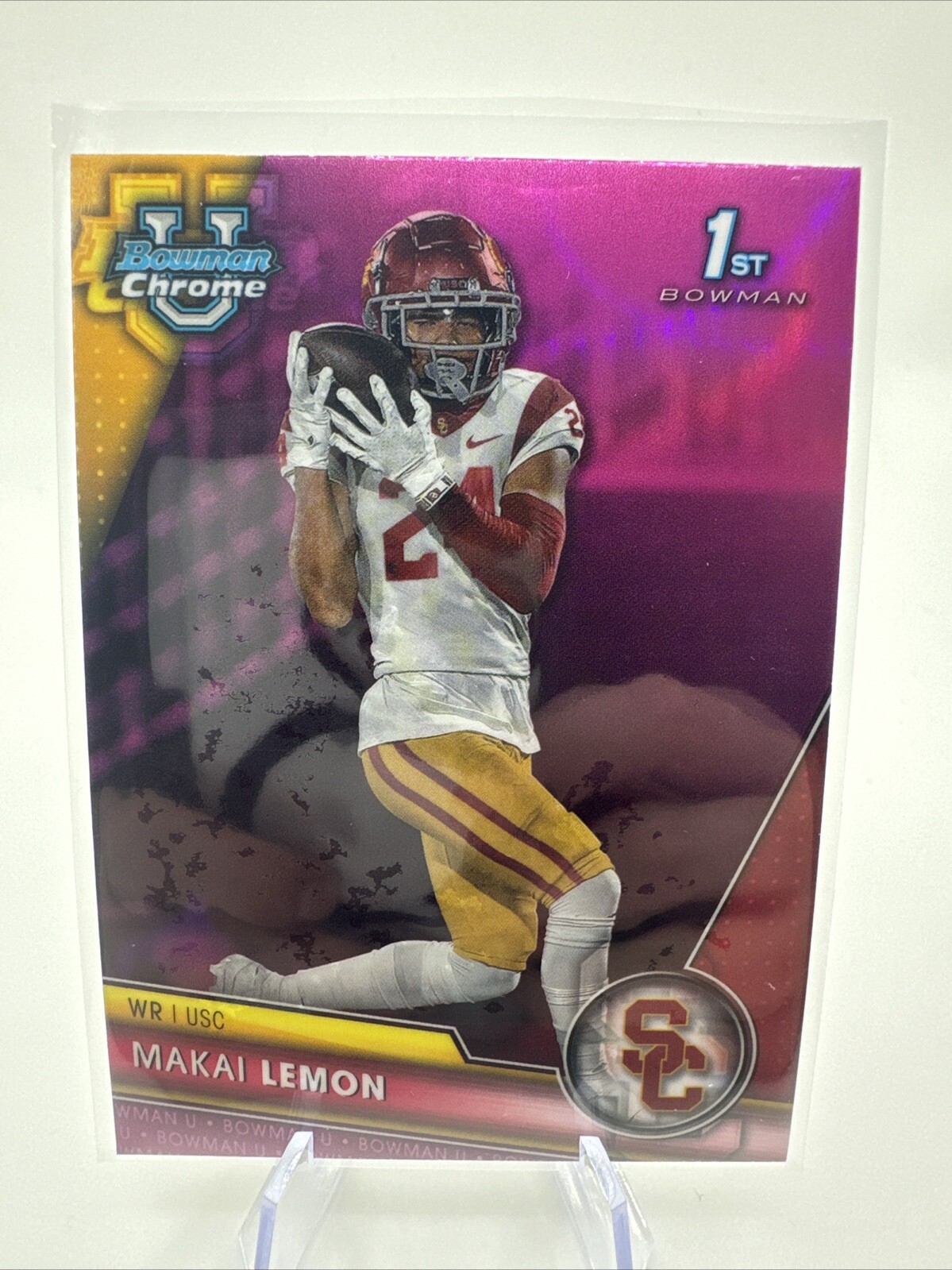 2023 Bowman University Chrome - Pink Refractor #160 Makai Lemon (RC)
