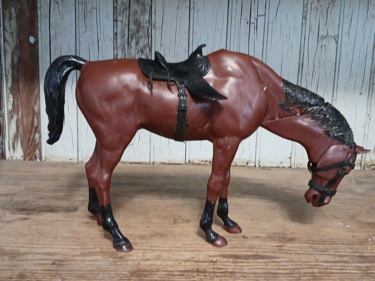 Vintage 1960s Louis Marx Toys Large Horse With Articulated Head