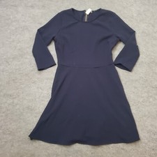 Forever 21 Dress Women Small Blue A-line Long Sleeve Short Basic Casual Zipper *