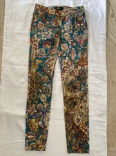 Just Cavalli Woman  s Pants Size 26 Multicolor Metal Logo Made In Italy NEW