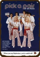 1972 BUDWEISER Beer Retro Clothes Vintage-Look **DECORATIVE REPLICA METAL SIGN**