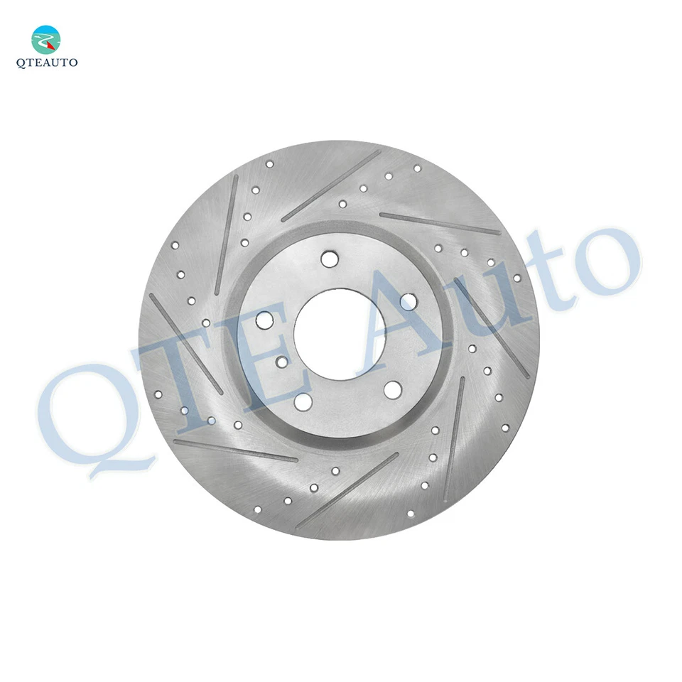 6 Front Drilled Slotted Brake Rotors 320-Ceramic Brake Pad For 2011 Infiniti M56 - Image 3 of 4