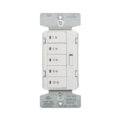 NEW Eaton PT18H-W Hour Program Timer 5-Button White 1, 2, 4, 8, 12 Hours