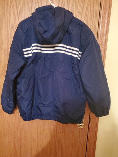 Vintage Adidas Reversible Jacket Navy Blue/Gray Large Youth 14 - 16 - Picture 2 of 4