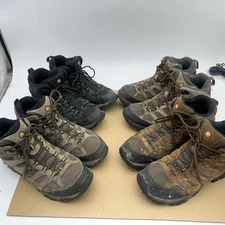 4 Pairs Merrell Mid MOAB Hiking Boots J06049 J035841 Mens Size 11.5 AND 12 Worn