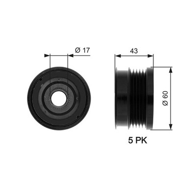 GATES OAP7062 Freilaufkupplung für Lichtmaschine