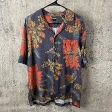 Todd Snyder Camp Shirt XL Floral Print Loop Collar Lightweight Short Sleeve Mens