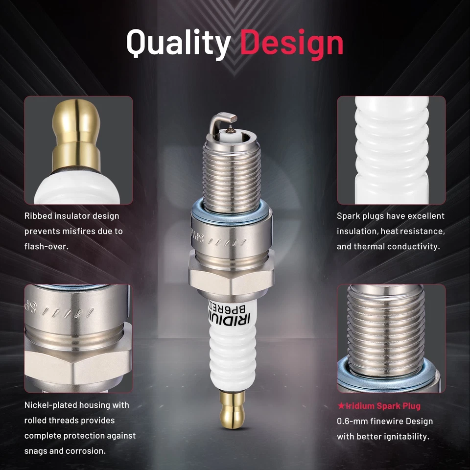 6PCS Iridium Spark Plugs Fit For Chrysler 1991-1994 LeBaron 6578 Foto 4 de 4
