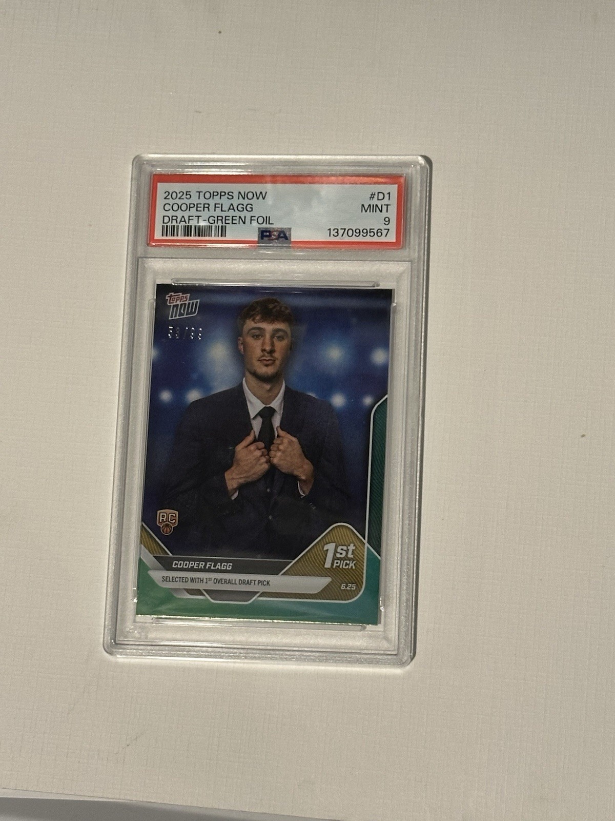 Cooper Flagg 2025 Topps #GN-1 Generation Now - Green Holo Foil /99 