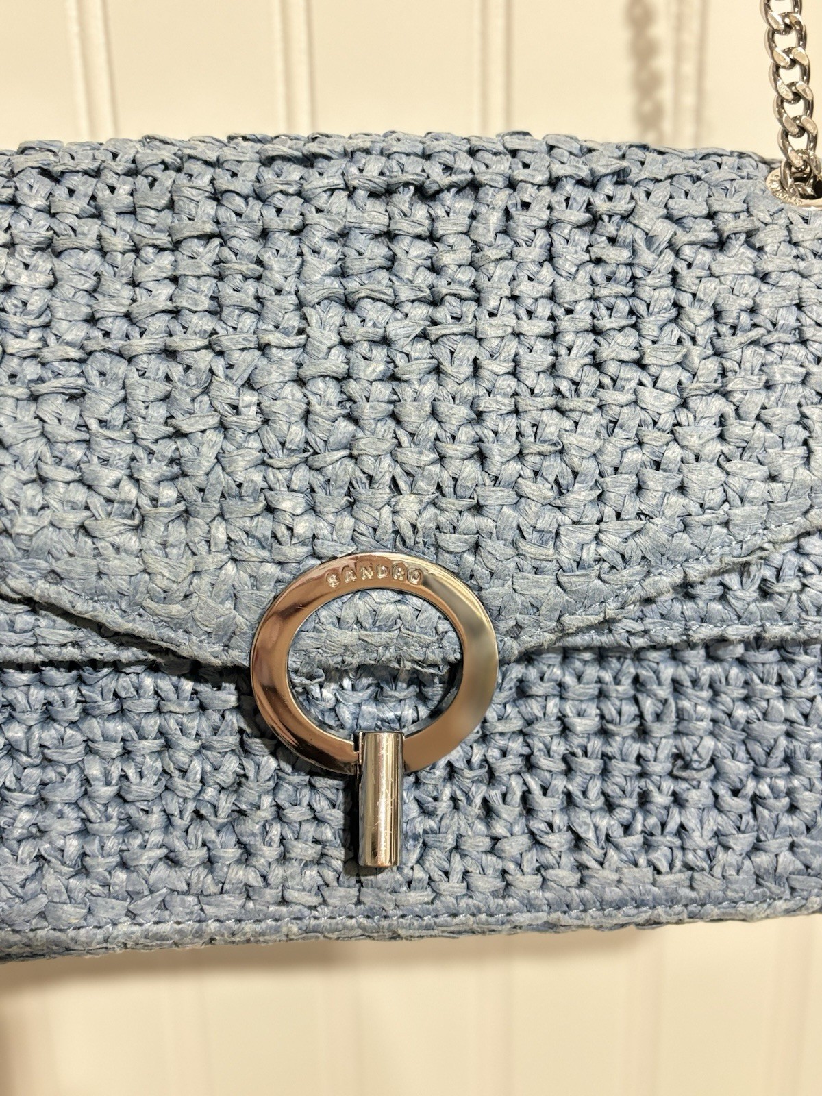 Sandro YZA Raffia Shoulder Bag — image 7