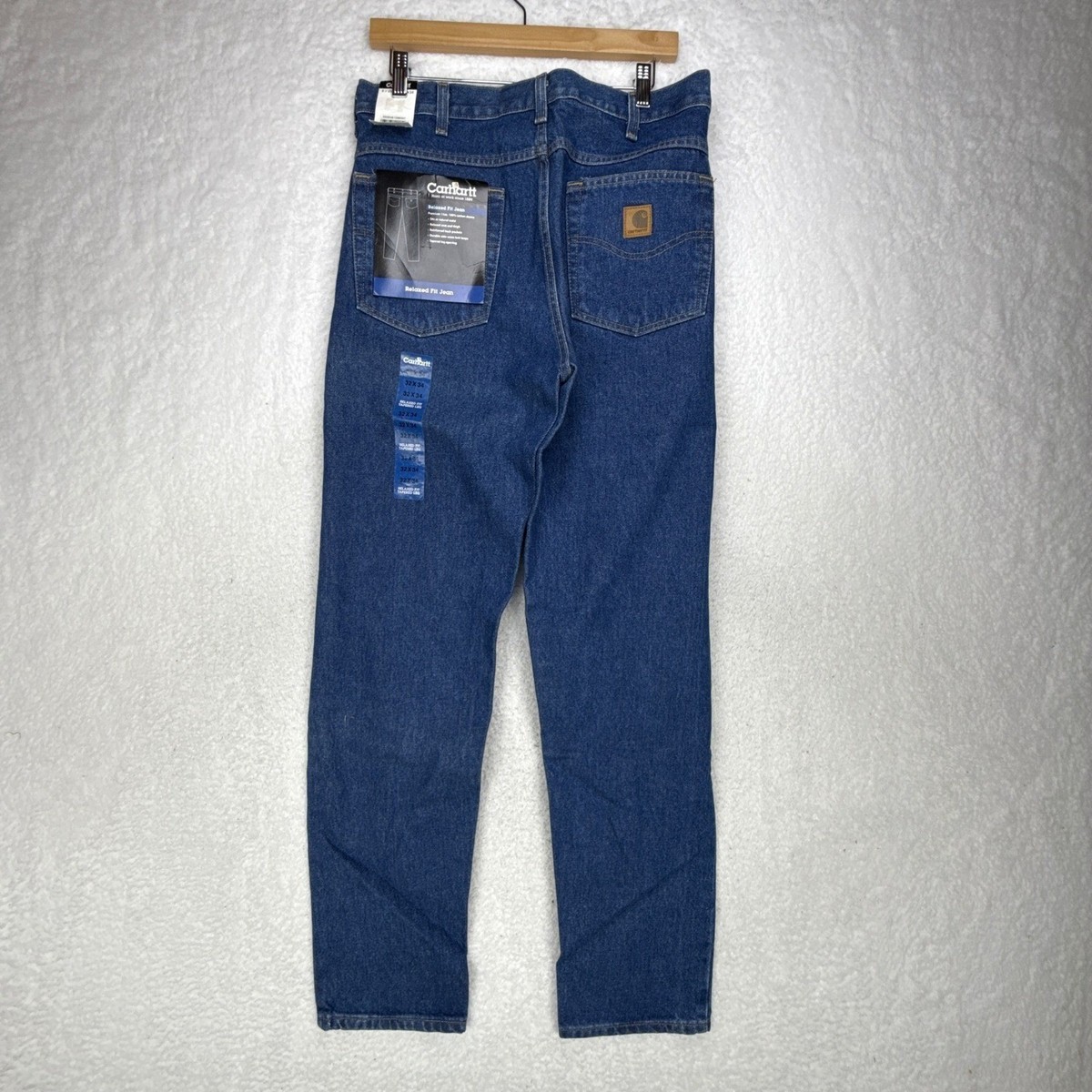 Carhartt Relaxed Fit Jeans Mens 32x34 Denim Blue Work Pants New 