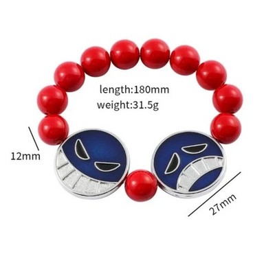 One Piece Ace Smiley Face Totenkopf Armband Bracelet Anime Manga Cosplay 