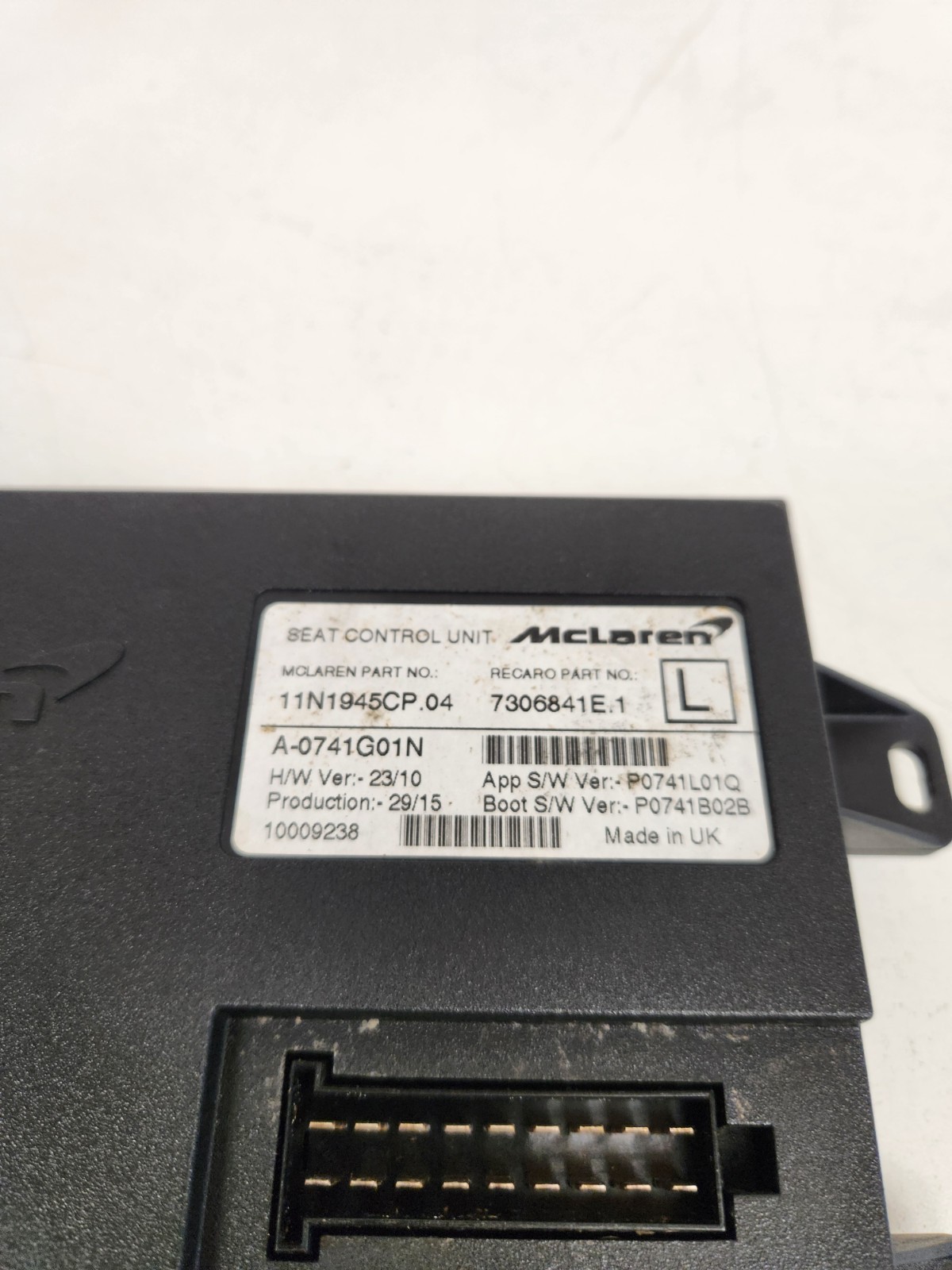 McLaren MP4-12C 2012-2014 Left Seat control module