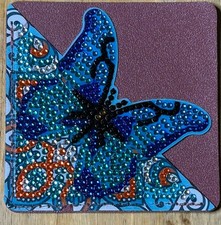B8. 5D Diamond Art Leather Corner Bookmark Butterfly Handmade