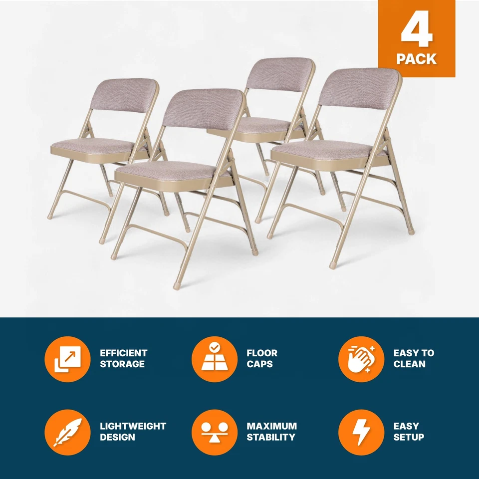 OEF2300 Series Heavy-Duty Premium Fabric Padded Upholstery Double-Hinged Trip... - Image 3 of 4