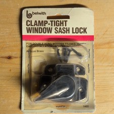Belwith Window Sash Lock Antique Brass Metal Lockable Double-Hung 1402