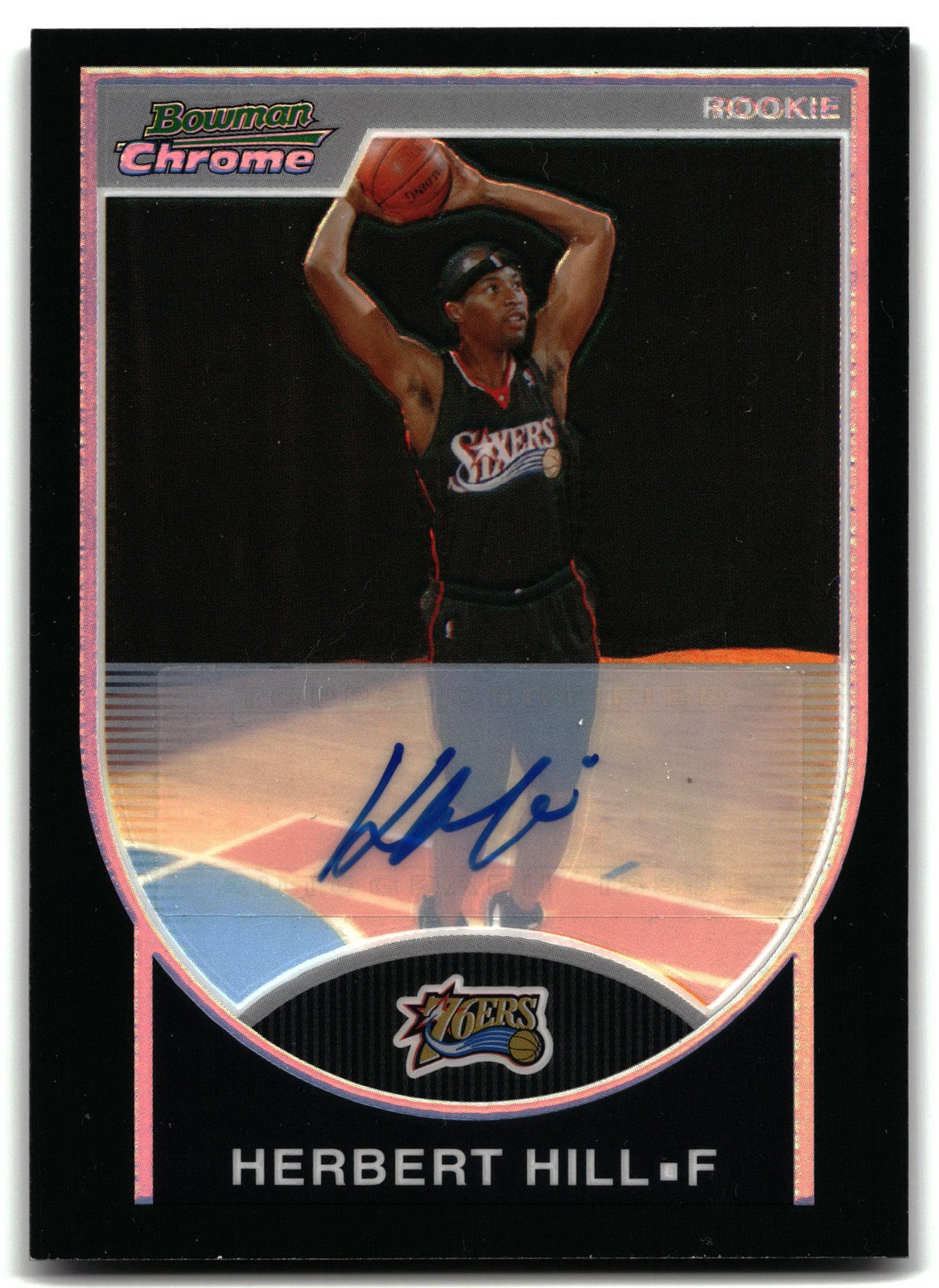 2007-08 Bowman #145 Herbert Hill Chrome Refractors Rookie Autographs Black #/99