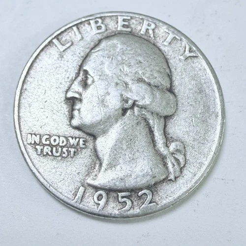1952 Washington Quarter 90% Silver Circulated Coin Free Shipping #7626