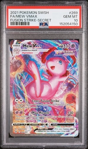 2021 POKEMON FA/MEW VMAX-SECRET SWORD & SHIELD FUSION STRIKE #269 PSA 10