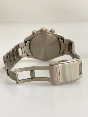 Citizen Eco-Drive H800-T025862 Radio-Pilotée Titan Bleu SLV Solar Montre Hommes - Photo 4 sur 5