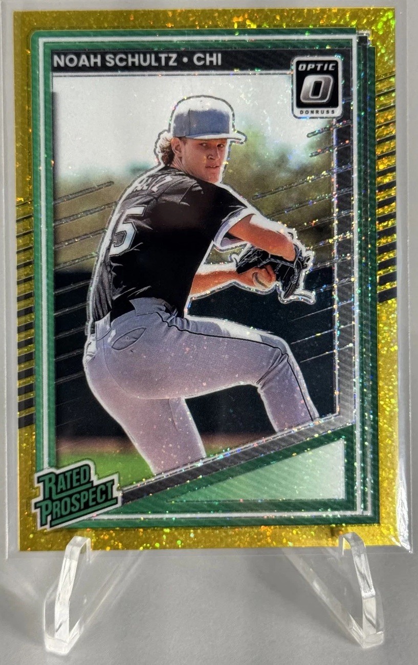 2025 Donruss - NOAH SCHULTZ - #200 Optic Rated Prospect - FOTL Gold Glitter ✨/5