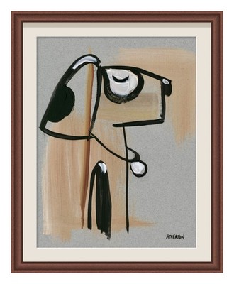 Atherton 9x12 Original Minimalist pet Acrylic Painting ''Abstract Dog 3'' signed