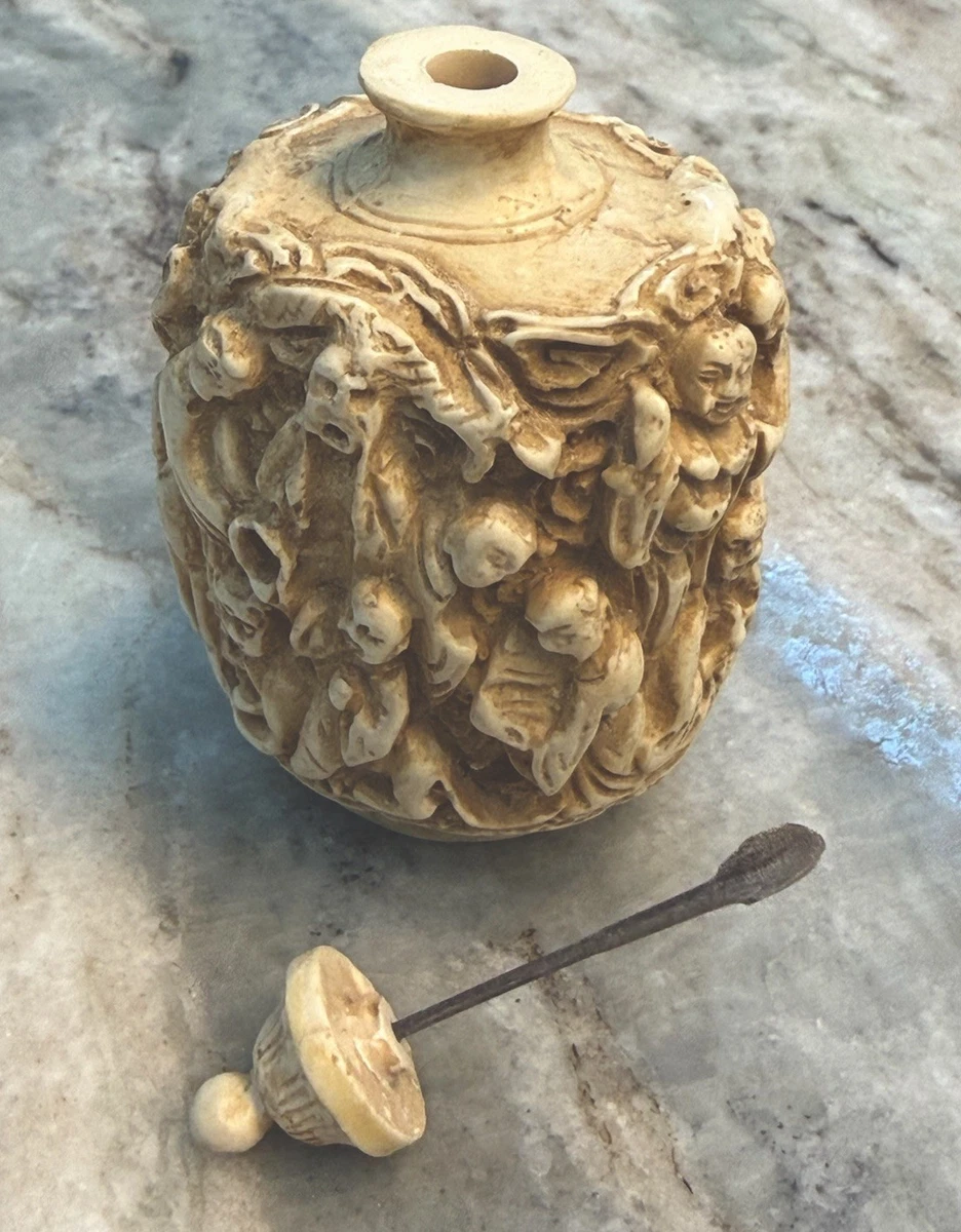 象牙色骨釉中国古董鼻烟壶| eBay