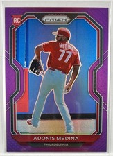 2021 Panini Prizm #56 Adonis Medina Purple Prizm RC Philadelphia Phillies
