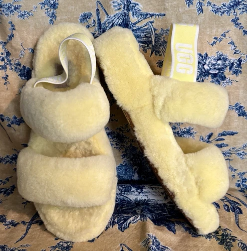 SANDALI DONNA UGG "OH YEAH" GIALLI SOFFICI DBL CON CINTURINO