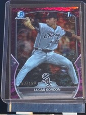 2023 Bowman Chrome 1st - Lucas Gordon - Fuchsia Lunar /199 #BDC-126