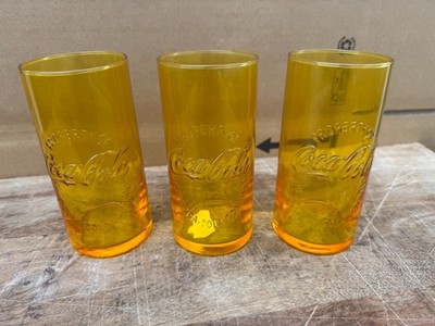 COCA COLA, VINTAGE, 3 STÜCK, COOL, TOP, EINWANDFREI, GOLD-GELB
