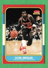 Super High End Rare NM-Mint Or Better 1986 Fleer Clyde Drexler Rookie Card Rc 26. rookie card picture